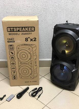 Акустическая система с блютуз zqs-8201, переносная блутуз колонка, музыкальную колонку с микрофоном gq-92