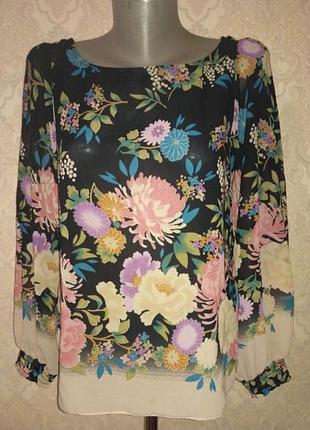Элегантная шифоновая блуза с ярким цветочным принтом wallis s/8