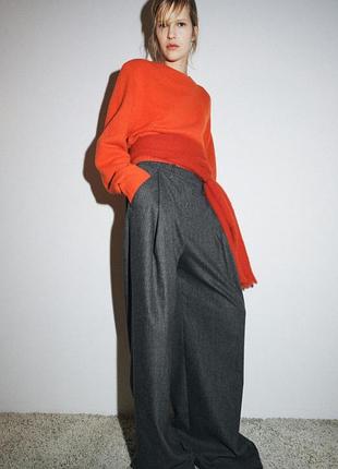 Брюки wide leg collection с защипами zara woman collection