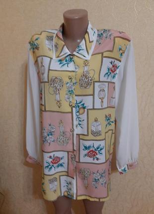 Яркая  рубашка блуза винтаж пориж