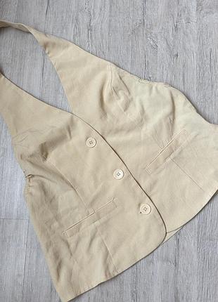 Топ жилетка жіноча віскозна з відкритою спиною кольору butter yellow shein