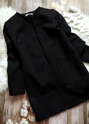 H&m стильный черный пиджак, кардиган с карманами, размер s.