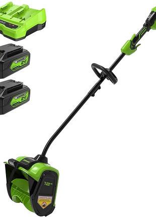 Снегоуборочная лопата бесщёточная аккумуляторная greenworks 48 в sse401(30 см) з акб 48 в (2х24в) и зу