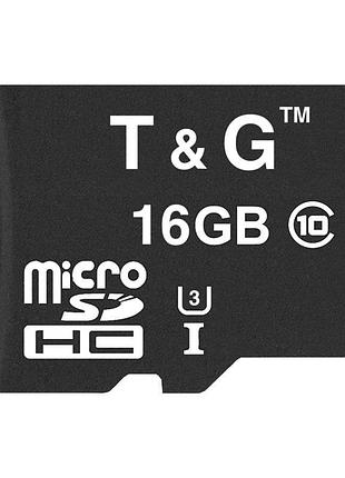 Карта пам'яті t&g (uhs-3) microsdhc class 10 - 16gb (без адаптера) чорний