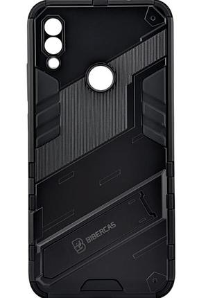 Чехол armored для xiaomi redmi note 7 / note 7 pro противоударный бампер с подставкой черный