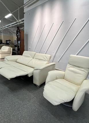 Диван шкіряний реклайнер ел.привід крісло релакс