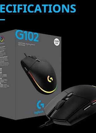 Мышка logitech g102 lightsync blue (rep) 3