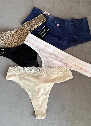 Набор базовых трусиков оригинал виктория сикрет victorias secret. размер xs