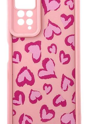 Чехол shock case print для xiaomi redmi note 11 pro / note 11 pro 5g бампер силиконовый светло-розовый с рисунком сердца