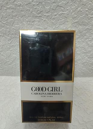 Парфюмированную воду carolina herrera good girl объемом 30 мл.