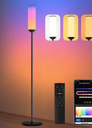 Умная торшерная лампа rgb с wi-fi управлением, голосовое управление (alexa/google), 16 млн цветов