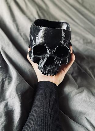 Чорний череп готика декорація в стилі killstar