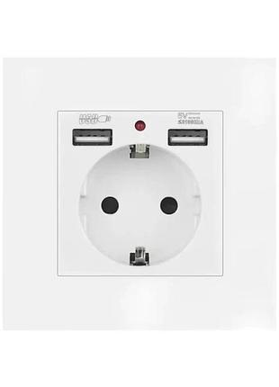 Электрическая розетка с usb-зарядкой и быстрым интерфейсом, для зарядки белый пластик