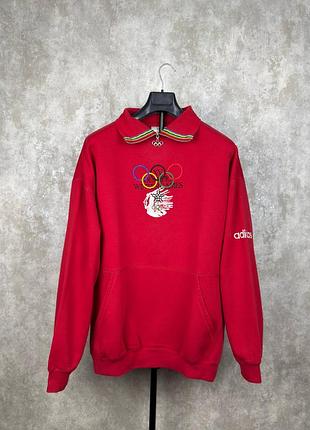 Олімпійка adidas xv winter games calgary 1988 red 1/3 zip size m
