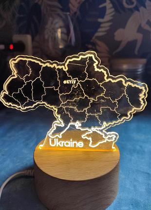 Нічник карта україни столиця київ з підставкою