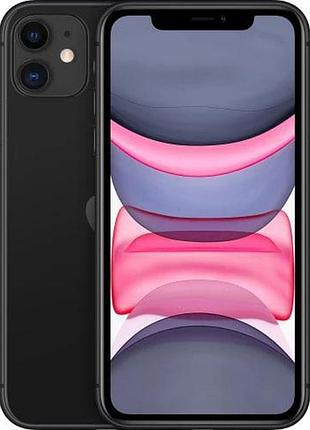 Смартфон iphone 11 4/128gb black 4g lte 6.1" 1792 × 828 (hd+) 12 мп + 12 мп 3110 маг a13 bionic rfb