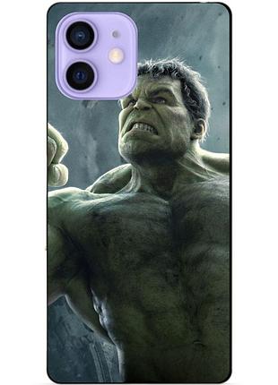 Силиконовый чехол бампер для iphone 12 с рисунком халк marvel hulk