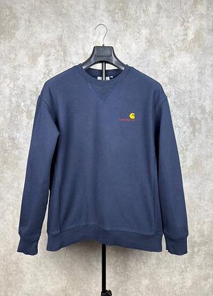Мужской темно-синий свитшот carhartt wip american script l
