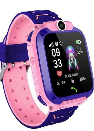 Умные часы q12 для детей с функцией звонков 2g и gps-монитором, q12 smart watch детские pink