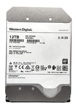 Жесткий диск hdd 12tb 7200rpm 256mb sata iii 3.5 wd ultrastar dc hc520 he12 huh721212ale604 0f30146 pvd6e