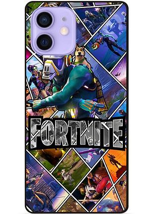 Силиконовый чехол бампер для iphone 12 с картинкой фортнайт fortnite