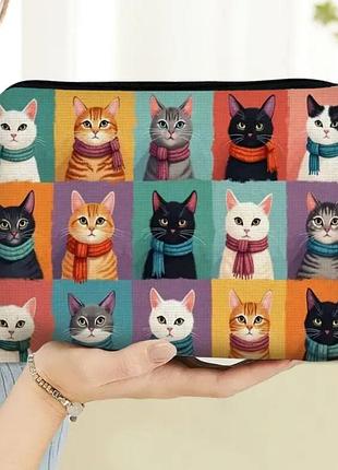 Кошелек, органайзер, косметичка, пенал коты