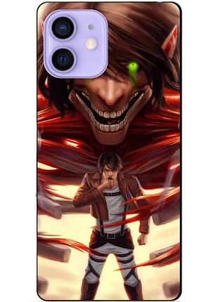 Силиконовый чехол бампер для iphone 12 с рисунком attack on titan атака титанов