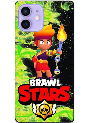 Силиконовый чехол бампер для iphone 12 с героем бравл амбер