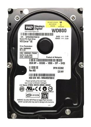 Жесткий диск hdd 80gb 7200rpm 8mb sata 3.5 wd caviar se wd800jd