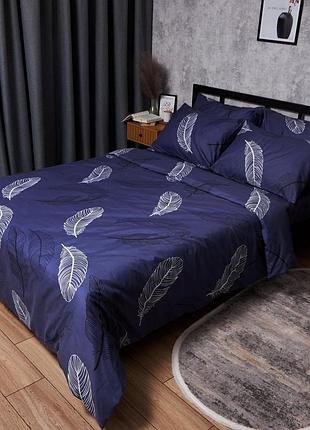Комплект постельного белья moon&star микросатин premium night feathers king size 220x240 наволочки 2х40х60