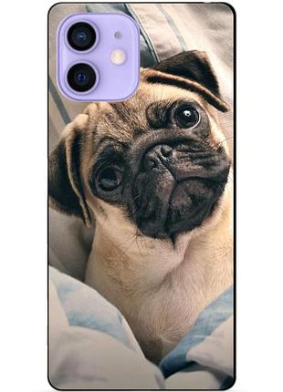 Силіконовий чохол бампер для iphone 12 з малюнком фото мопс