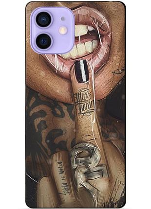 Силиконовый чехол бампер для iphone 12 с рисунком swag
