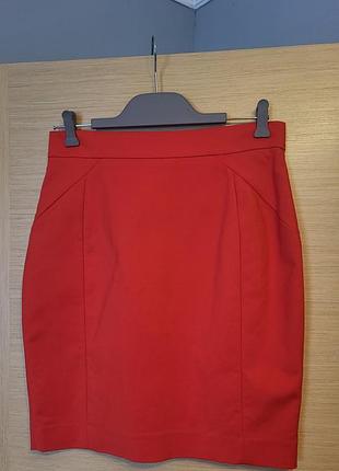 Яркая красная юбка h&amp;m