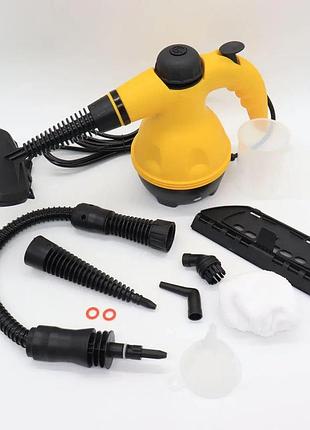 Ручной пароочиститель steam cleaner df-a001 1000 вт с насадками и отпариванием, бак 350 мл, очистка без химии,