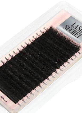 Ресницы lash secret для наращивания на ленте, черные (лэш сикрет), микс c, 0.05, 9-13