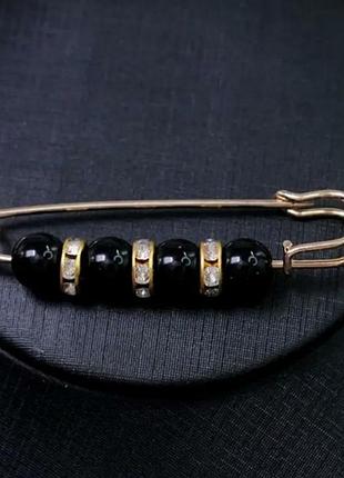 Роскошная брошь black pearls, гарна брошка
