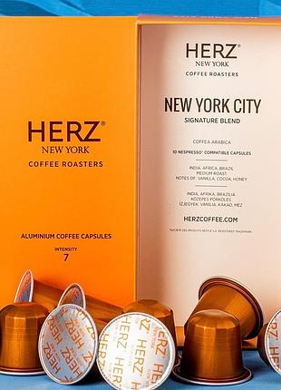 Капсульна кава herz new york city signature blend, 10 капсул (сумісні з nespresso)