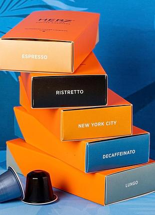 Набор капсульного кофе herz new york (50 капсул, совместимые с nespresso original)