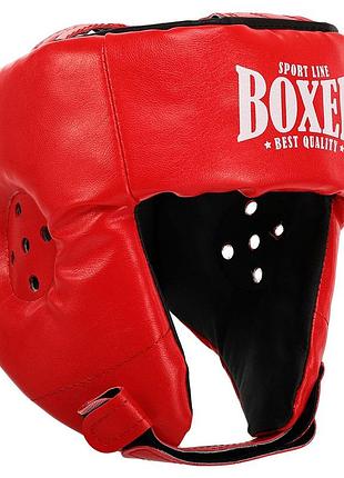 Шлем боксерский открытый искусственная кожа boxer m-l цвета в ассортименте красный, l