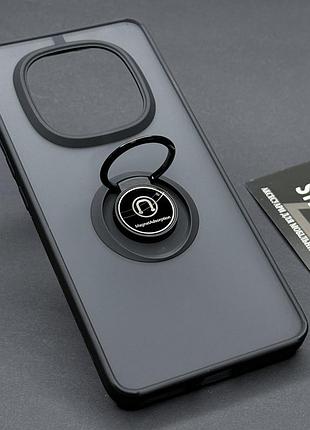 Чехол для xiaomi redmi 14c матовый с кольцом-держателем противоударный подставка