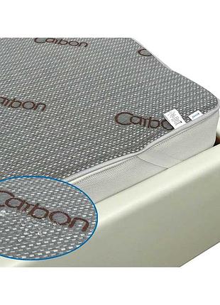 Наматрасник водонепроницаемый на резинках руно - carbon 90x200 серый (21253)