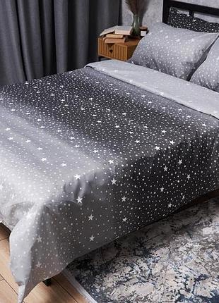 Комплект постільної білизни moon&star микросатин premium starry night сімейний 143х210х2 наволочки 2х40х60