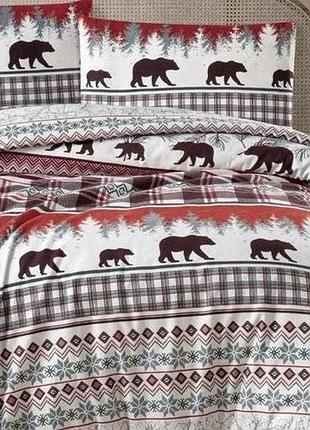 Комплект постельного белья фланель евро first choice бежевий cozy tile