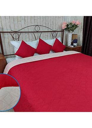 Покрывало двусторонее руно 150x212 см - cherry звезда бордовый (20744)
