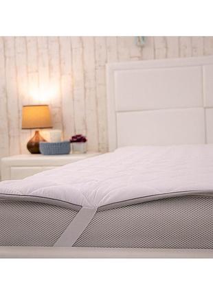 Наматрасник защитный на резинках руно - 120x200 grey/white микрофибра (27067)