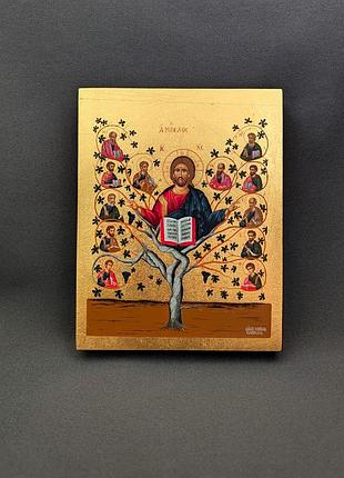 Писаная маленькая греческая икона иисус христос лоза истинная 9 × 11,5 см