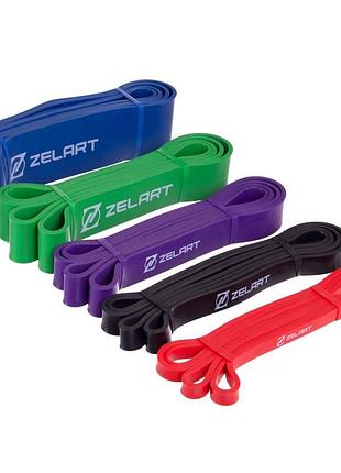 Набор эспандер-силовые петли zelart power bands для подтягивания, турника и тренировок (fi-2606)