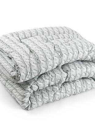 Одеяло руно - braid всесезонное серое полуторное 140x205 см 300 гр/м2 (22501)