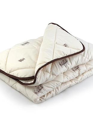 Ковдра руно - sheep soft вовняна тепла бежева полуторна 140x205 см 320 гр/м2 (29106)