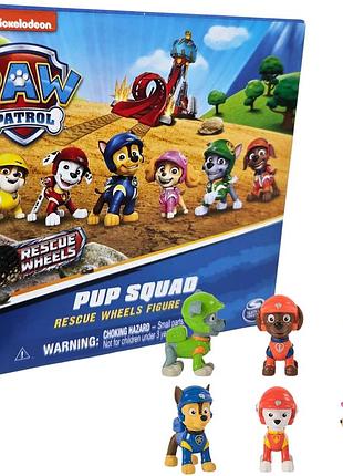 Набор фигурок щенячий патруль 6 шт. spin master paw patrol rescue wheels 6-pack! (6071053)